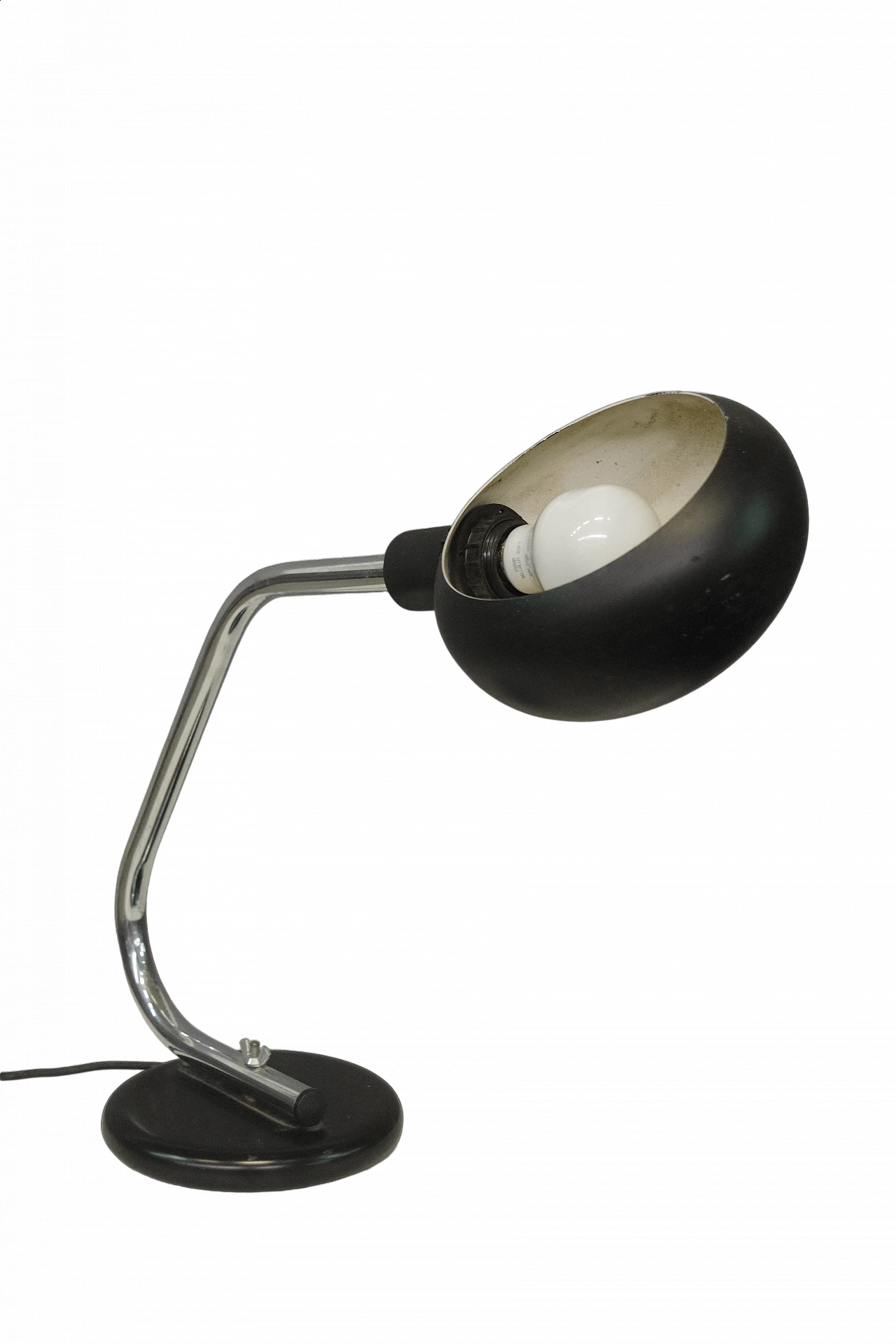 Lampada da tavolo in metallo e plastica nera, anni '70 10