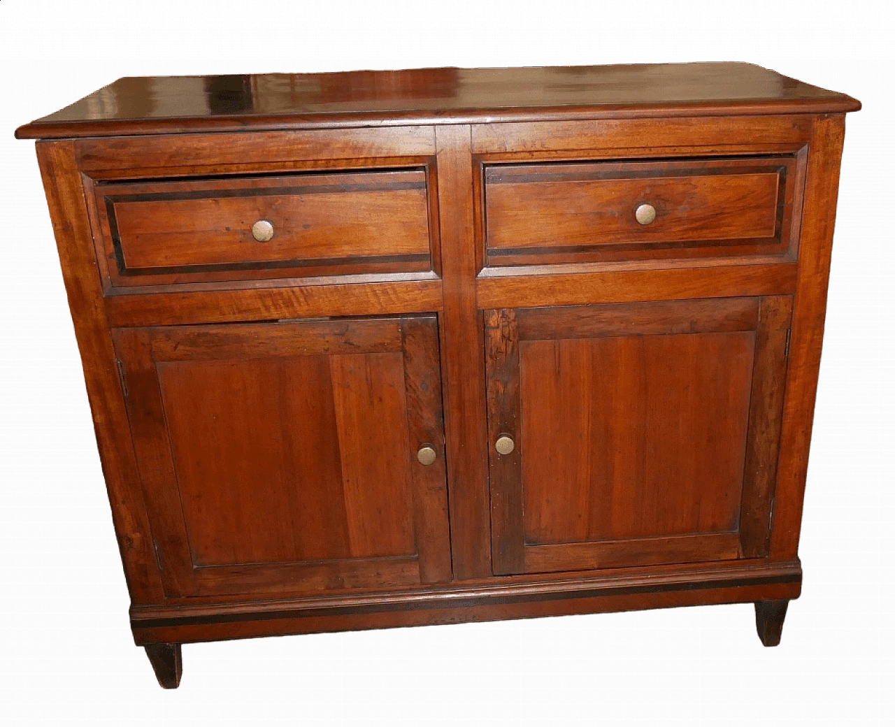 Credenza in noce massello con parti lastronate, inizio '900 11