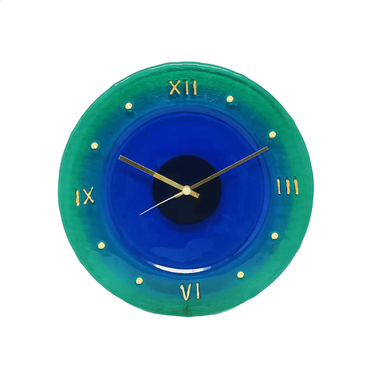 Murano glass wall clock by Cà Dei Vetrai, 1960s 9