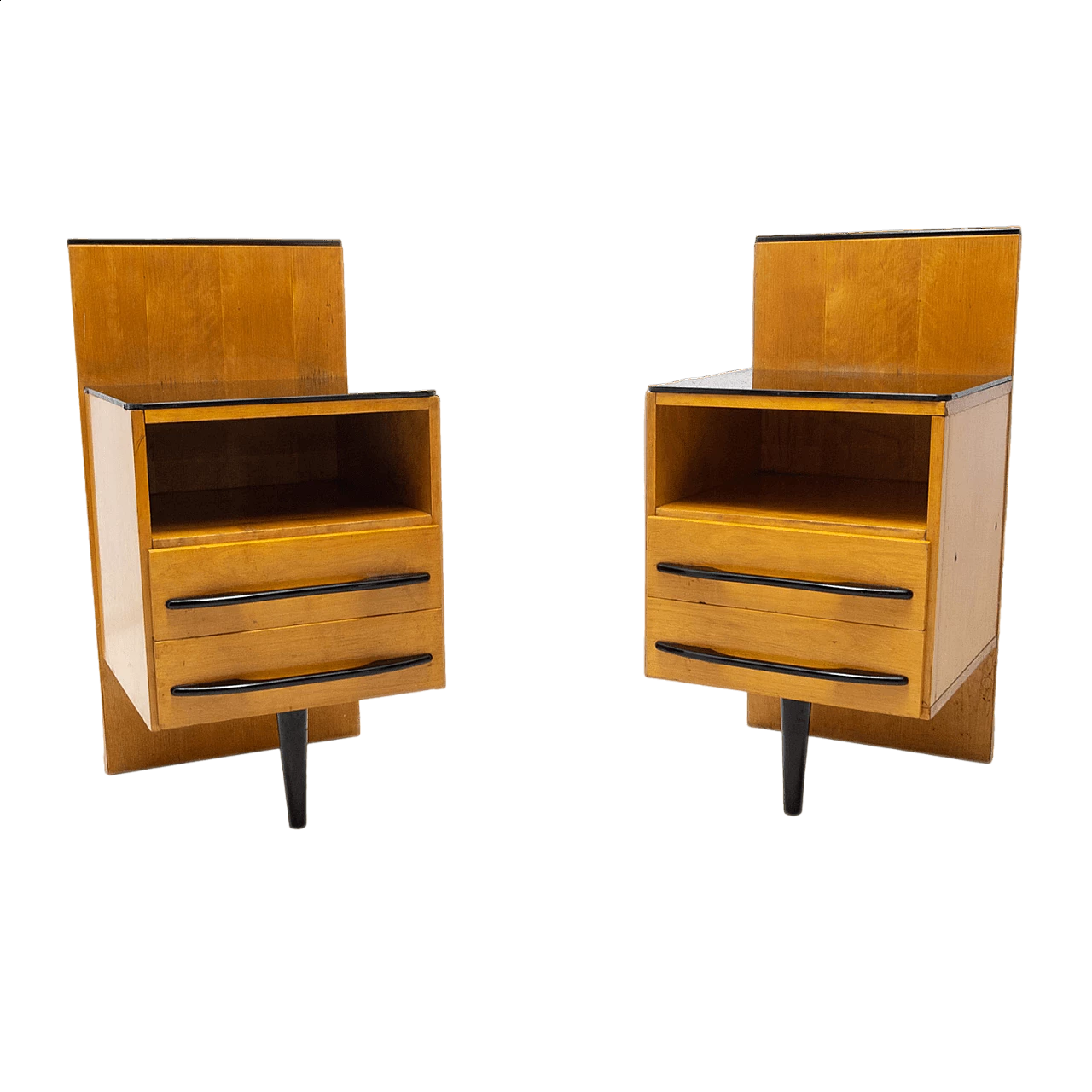 Pair of bedside tables by Mojmír Požár for UP Závody in ash, 1960s 21