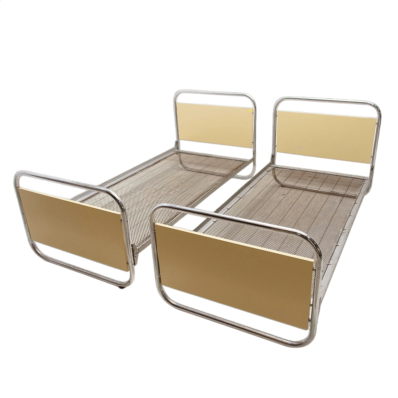 Pair of tubular steel beds in Bauhaus style, 1930s 14