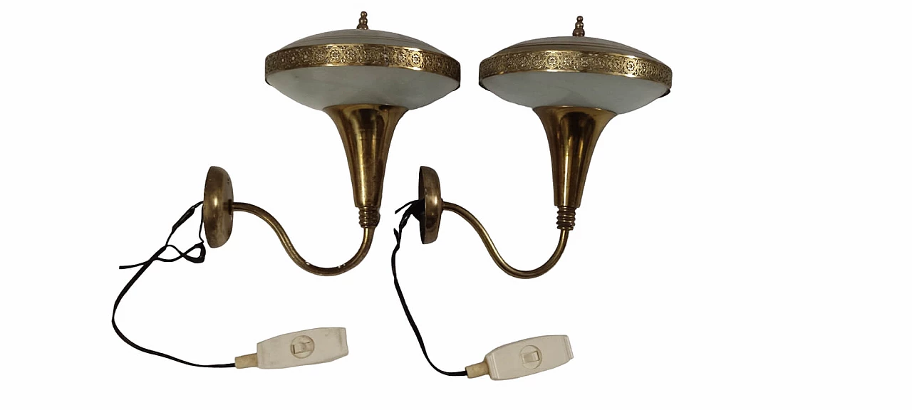 Pair of wall lamps by Pietro Chiesa for Fontana Arte, 1940s 5