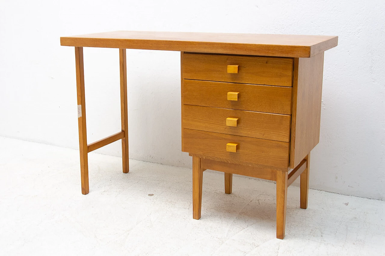 HIKOR beech desk with 4 drawers, 1980s 2