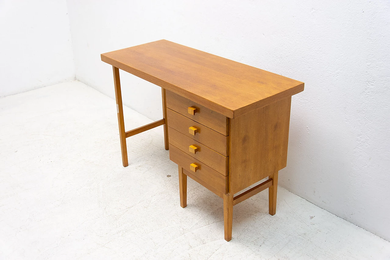 Scrivania in faggio di HIKOR con 4 cassetti, anni '80 3