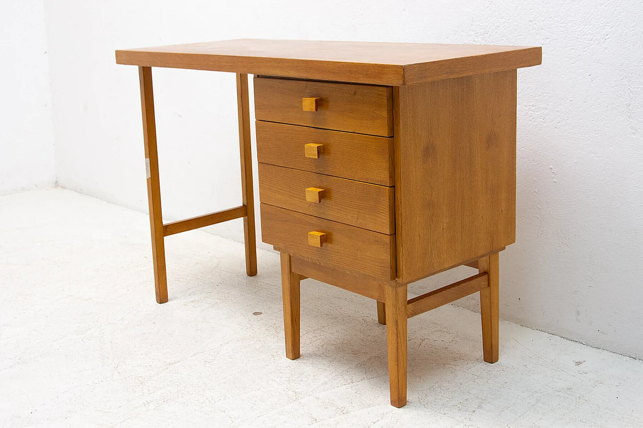 HIKOR beech desk with 4 drawers, 1980s 4