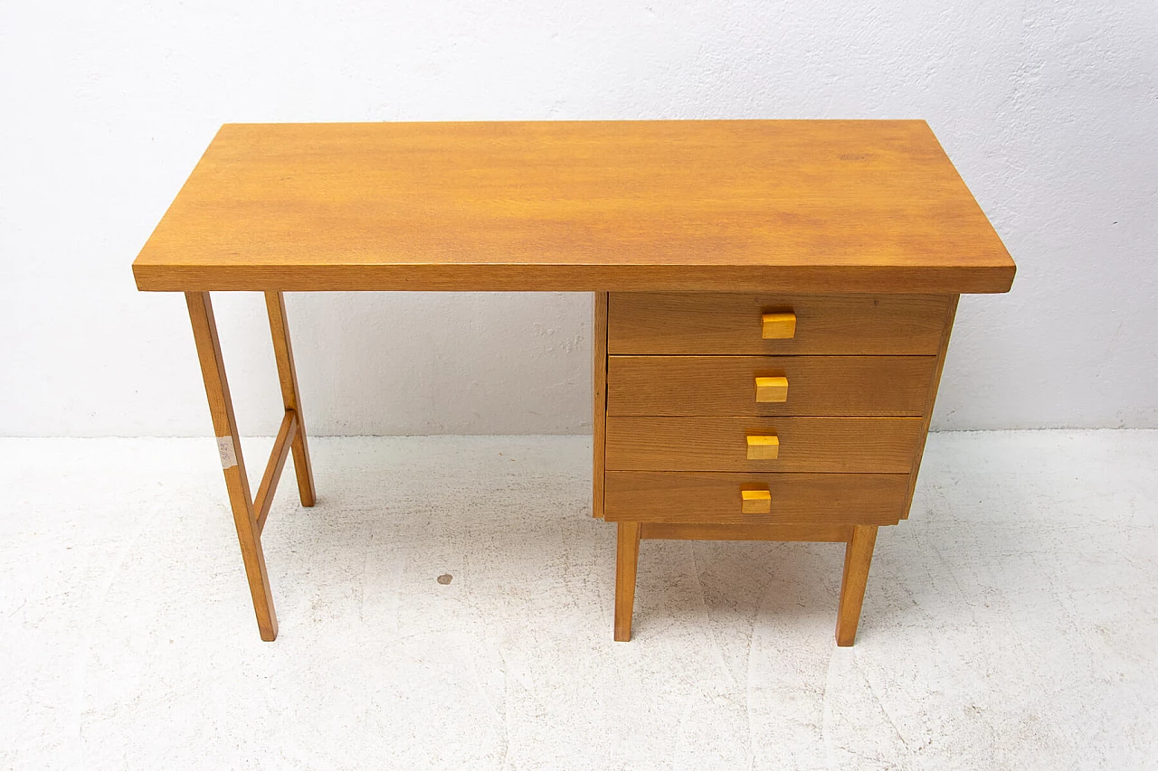 HIKOR beech desk with 4 drawers, 1980s 5