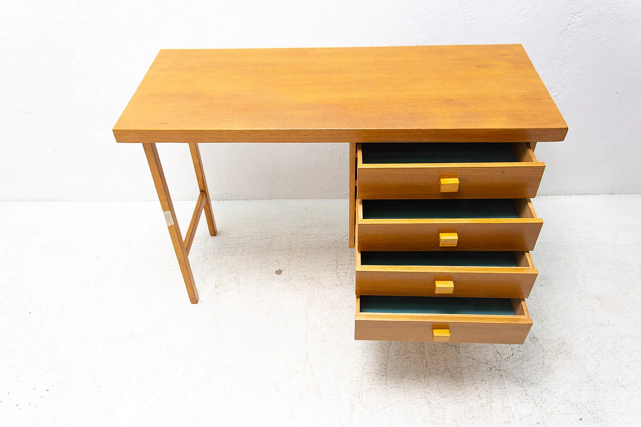 HIKOR beech desk with 4 drawers, 1980s 6
