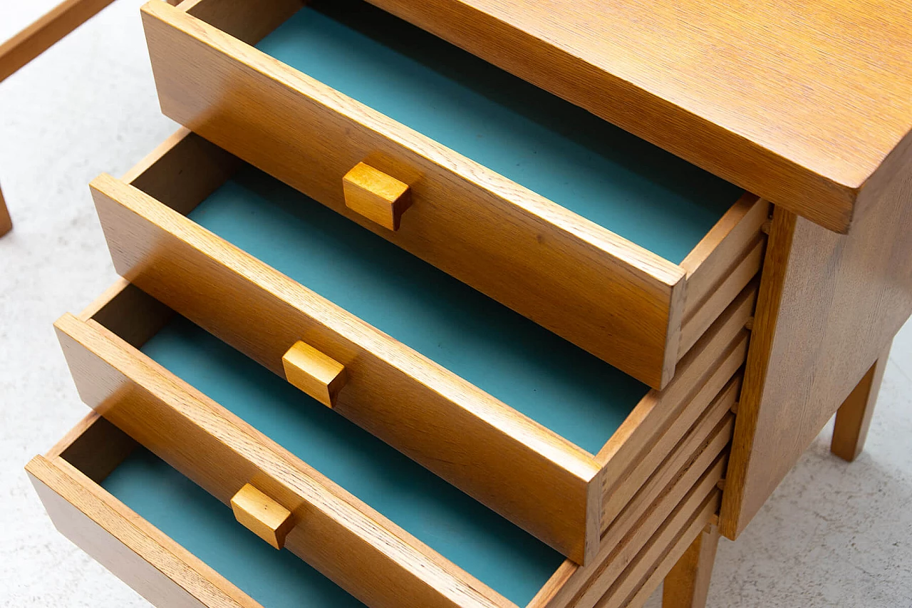 HIKOR beech desk with 4 drawers, 1980s 7