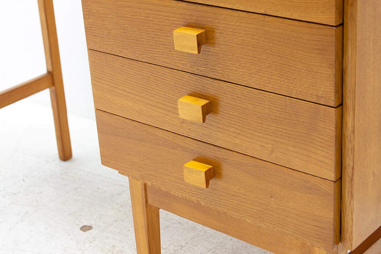 Scrivania in faggio di HIKOR con 4 cassetti, anni '80 11