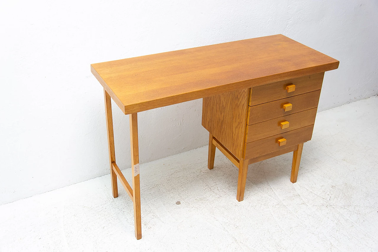HIKOR beech desk with 4 drawers, 1980s 13