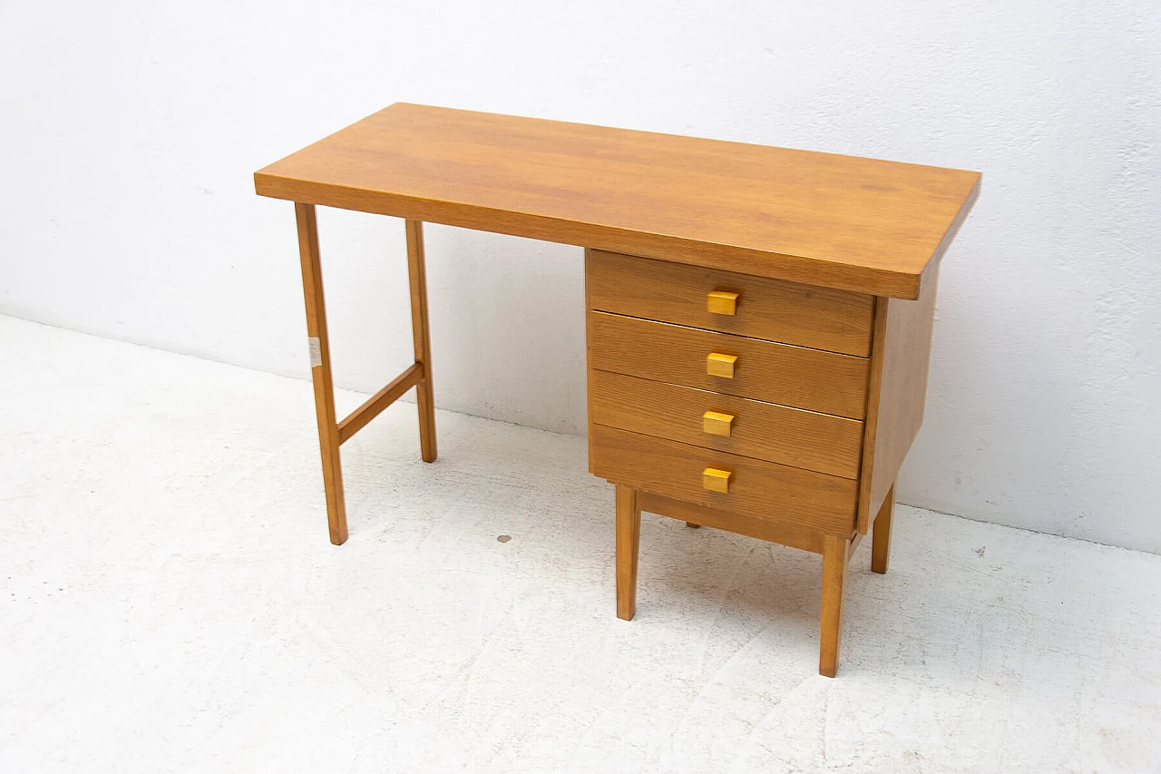 HIKOR beech desk with 4 drawers, 1980s 16