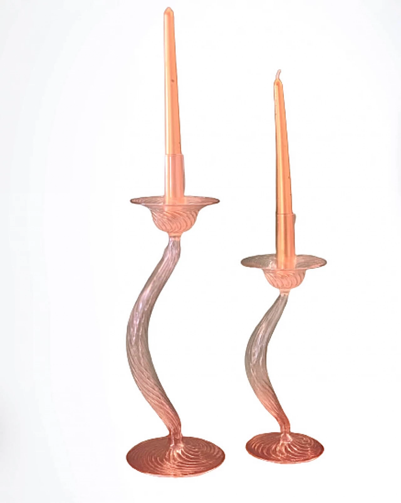 Coppia di candelabri in vetro La Murrina, anni '90 1