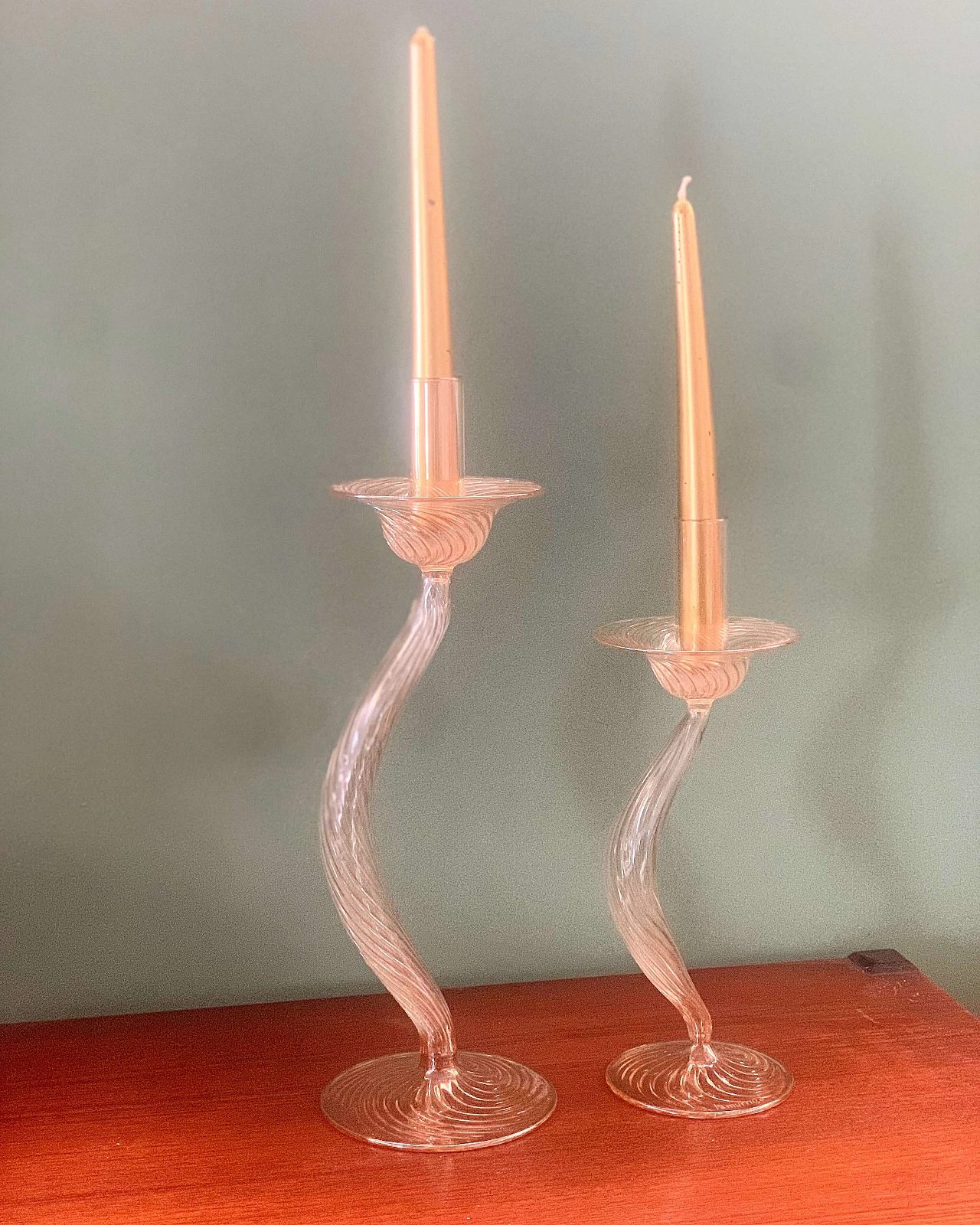 Coppia di candelabri in vetro La Murrina, anni '90 5