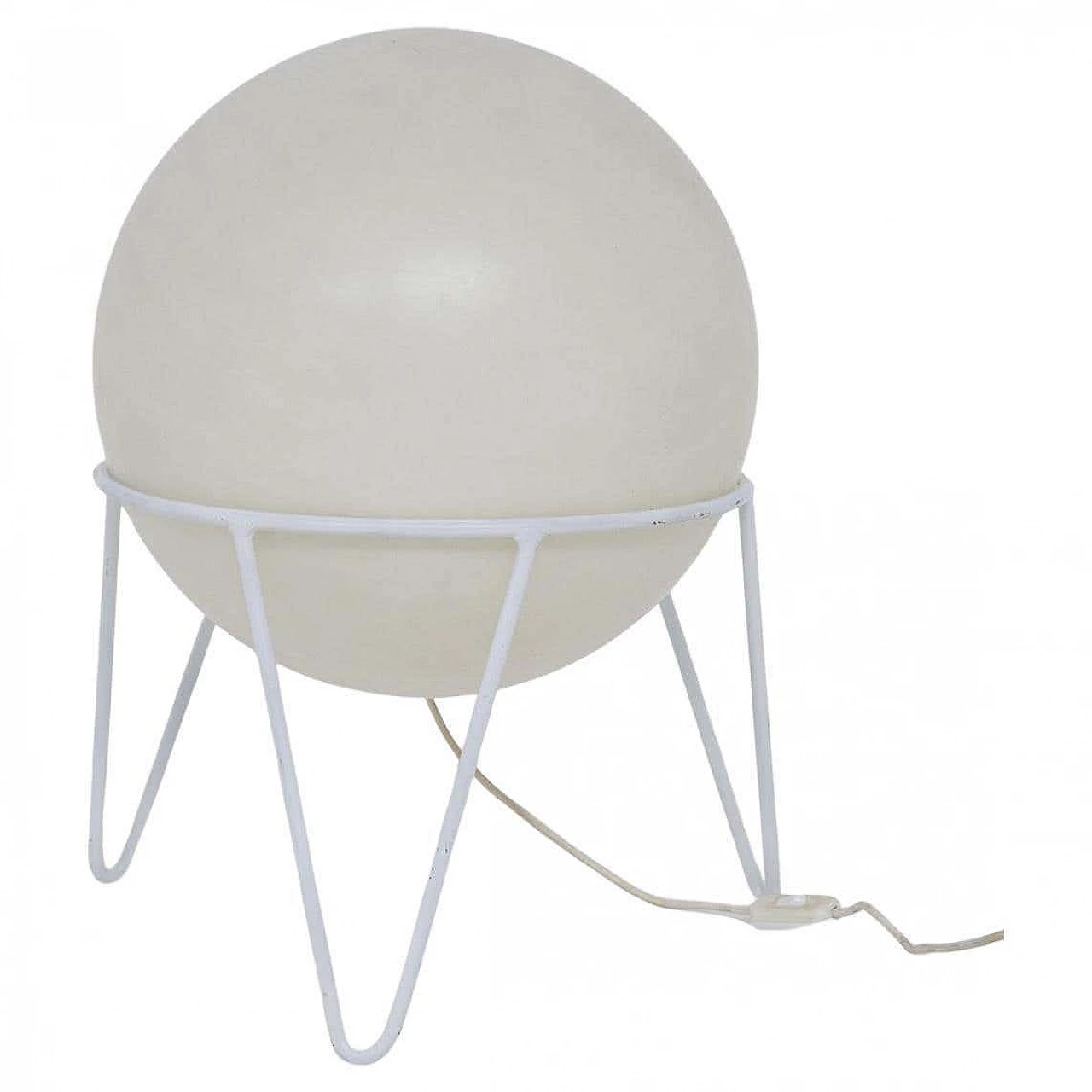 Lampada da terra sferica con base in ferro, anni '50 7