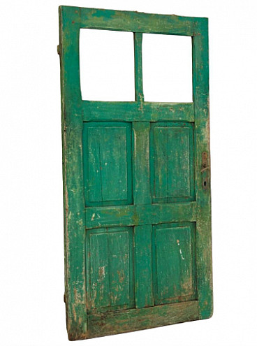 Green painted wooden door, 1960s