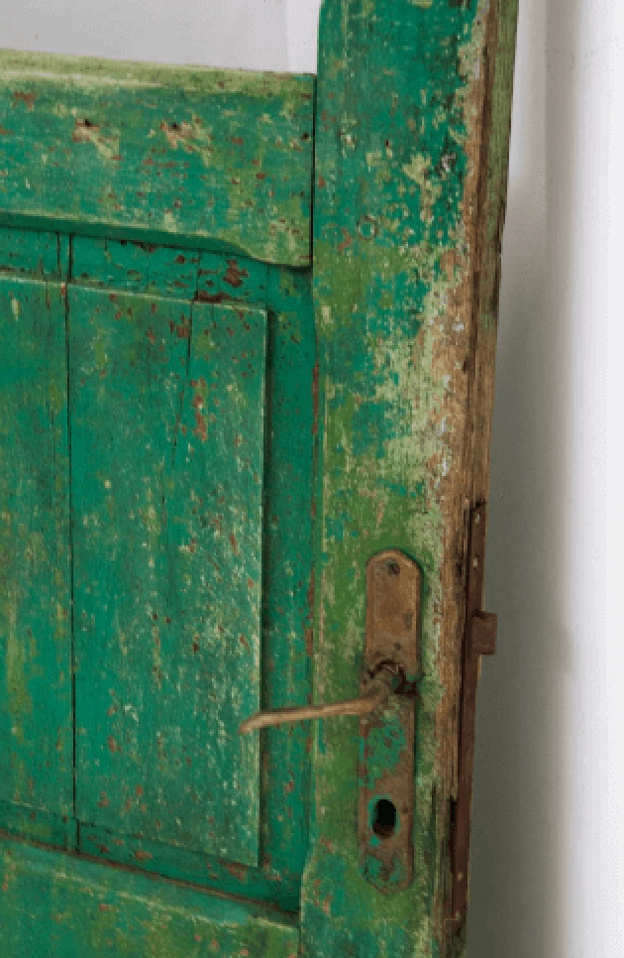 Green painted wooden door, 1960s 3