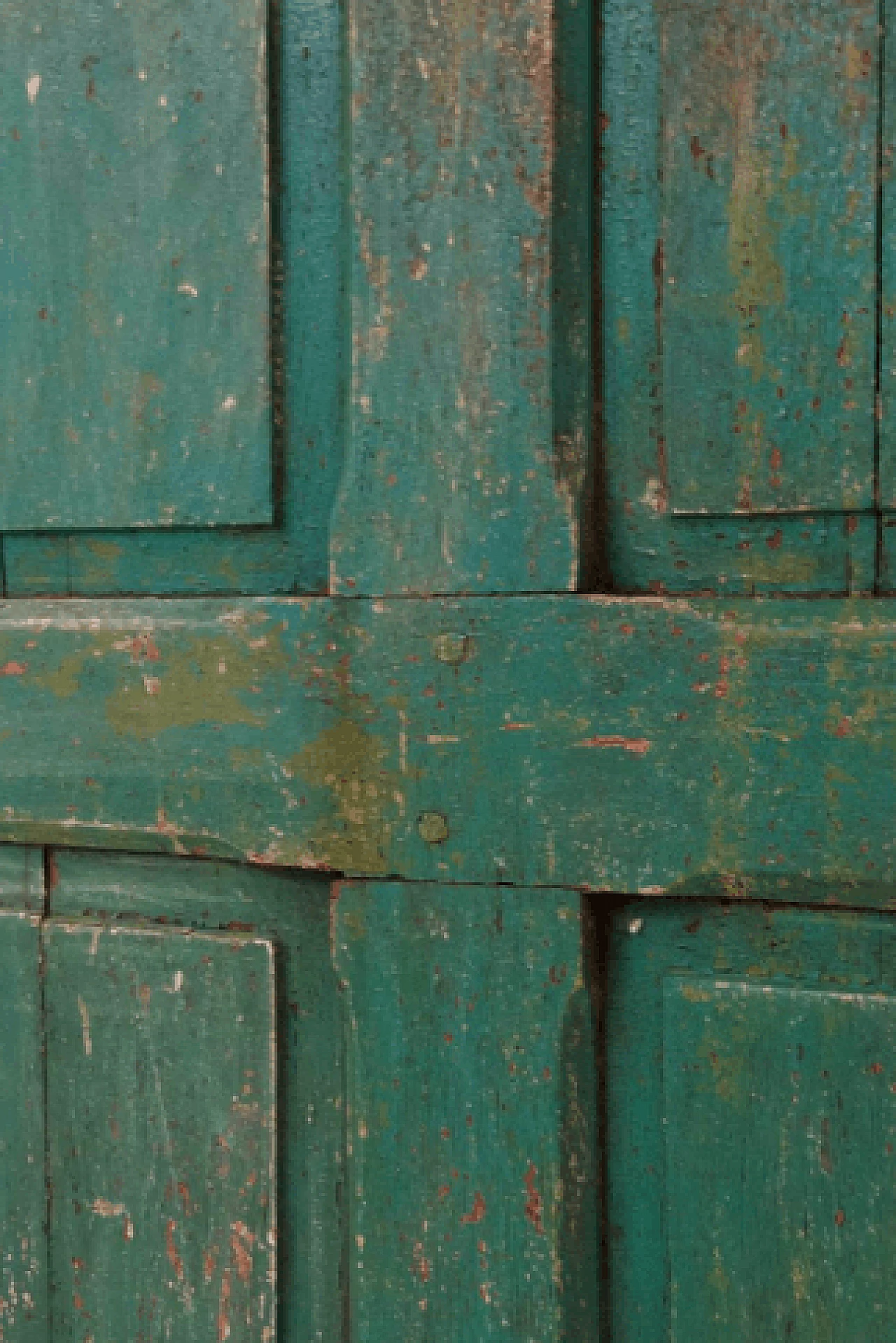 Green painted wooden door, 1960s 6