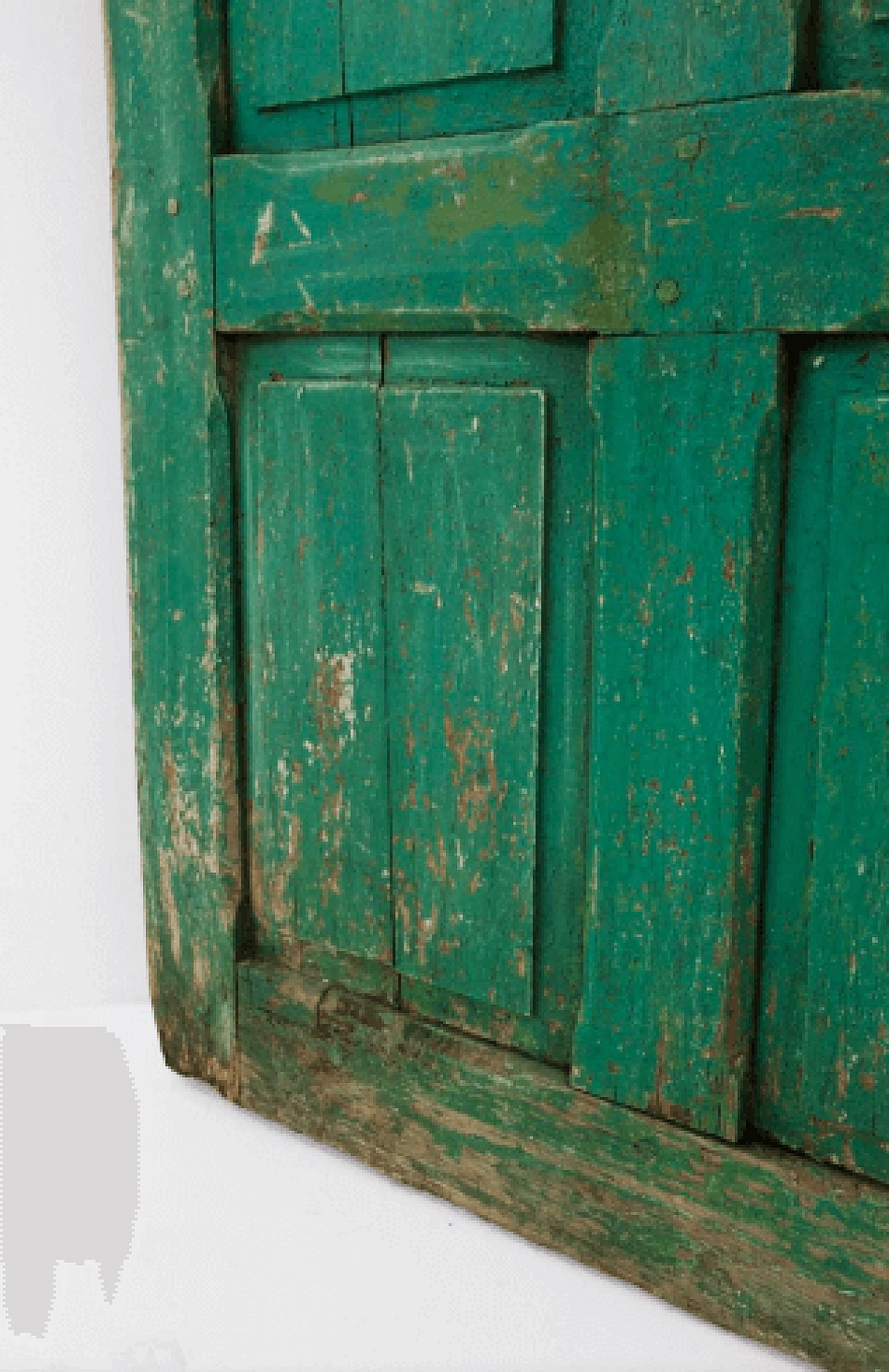 Green painted wooden door, 1960s 10