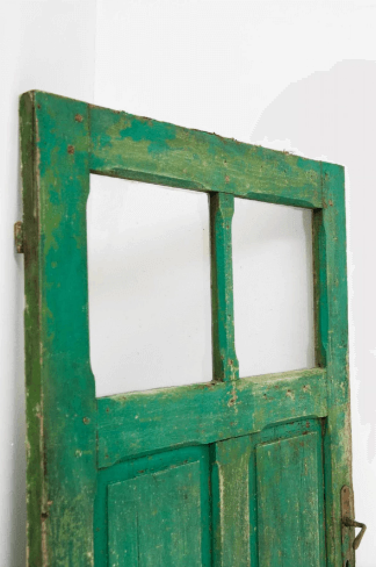 Green painted wooden door, 1960s 11