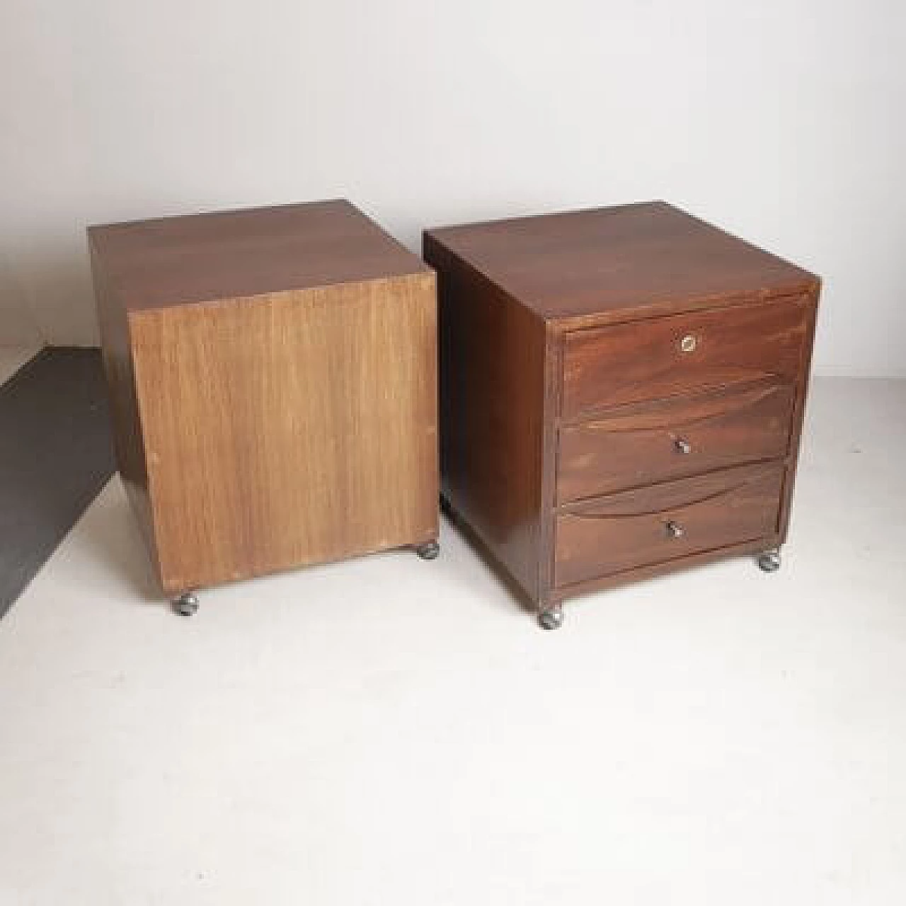 Walnut and metal desk with removable drawers, 1960s 6