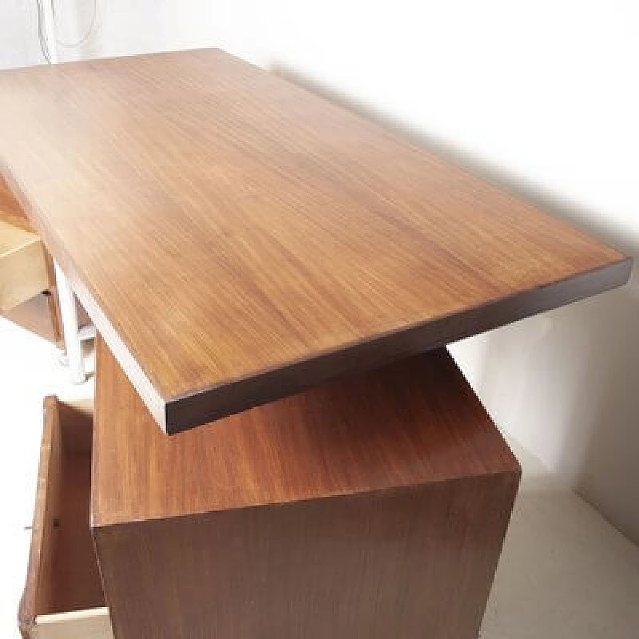 Walnut and metal desk with removable drawers, 1960s 8