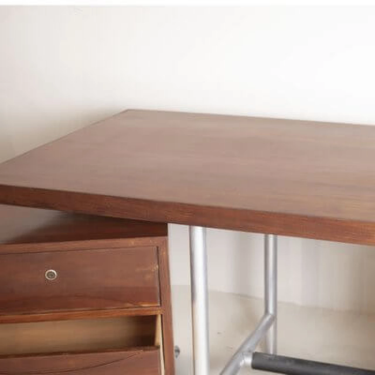 Walnut and metal desk with removable drawers, 1960s 13