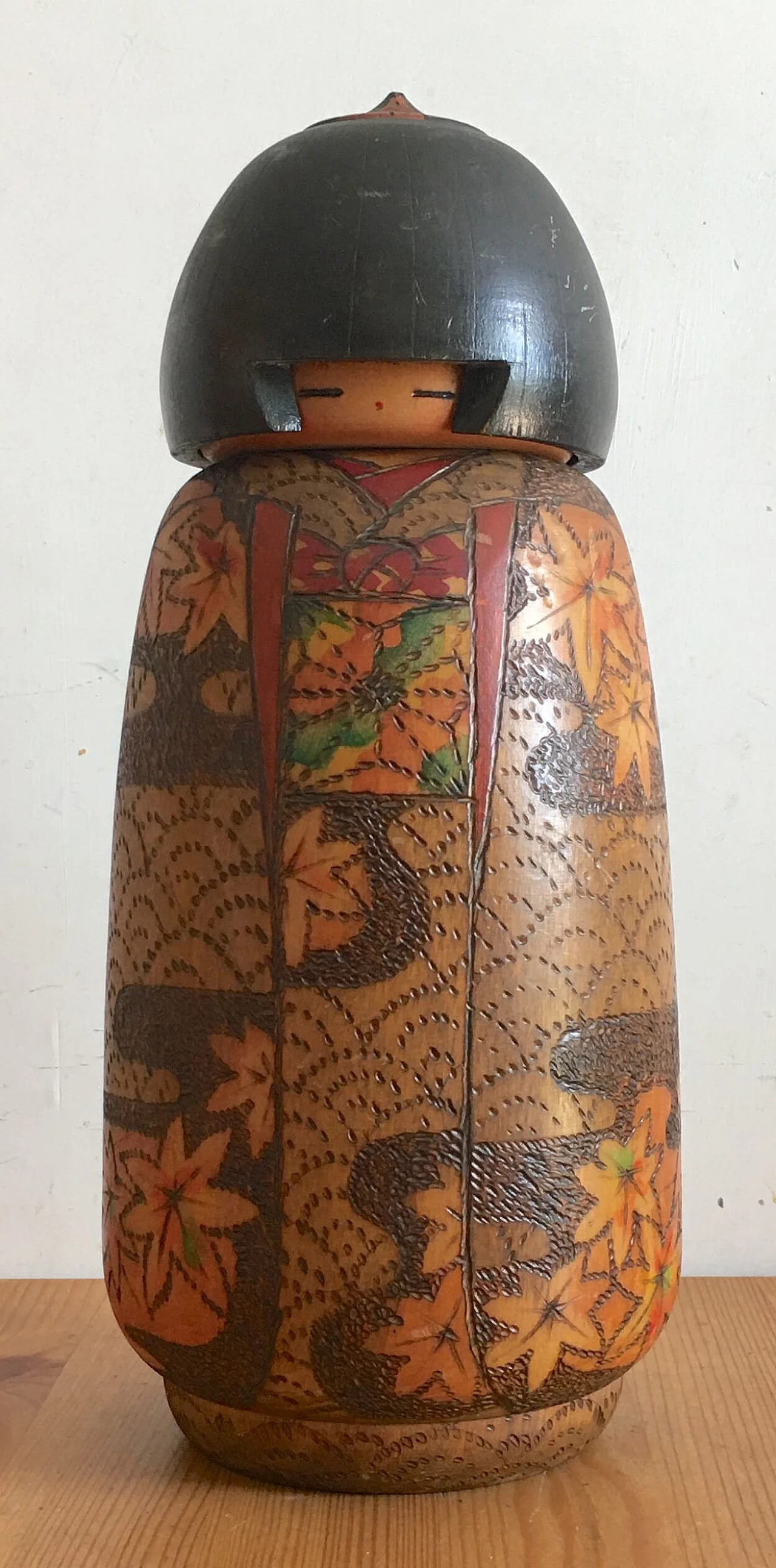 Carved and painted wood kokeshi by Inosuke Kobayashi, 1981 1
