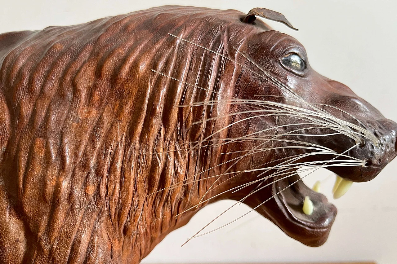 Leather sculpture of a lion, 1970s 16
