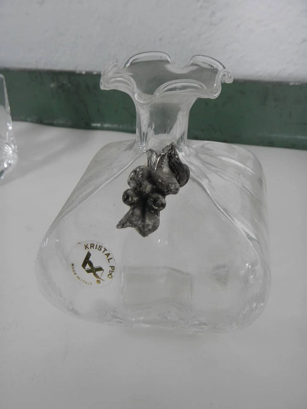 Coppia di boccette per profumo di RCR e vasetto in cristallo, anni '60 10