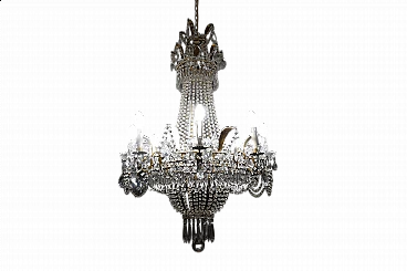 Crystal chandelier attributed to Baccarat, 1940s