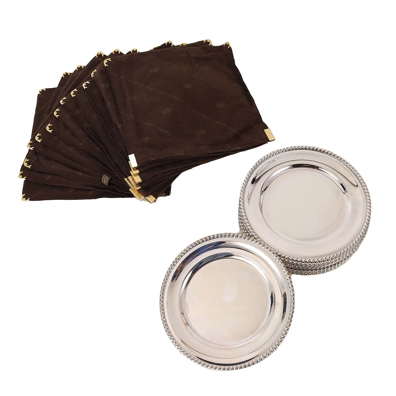 12 Piatti da pane in argento 1