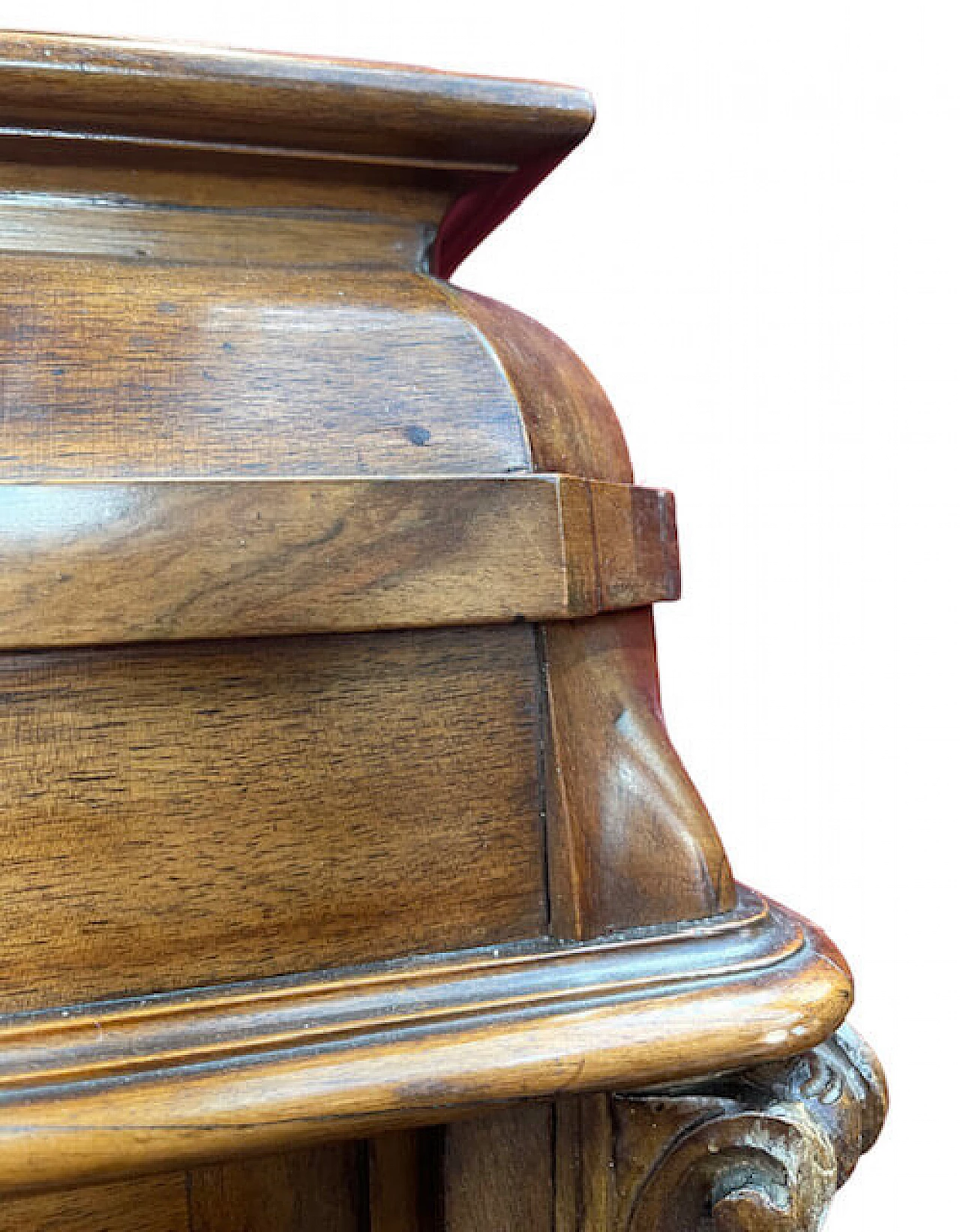 Two-door display case in carved walnut, early 20th century 4