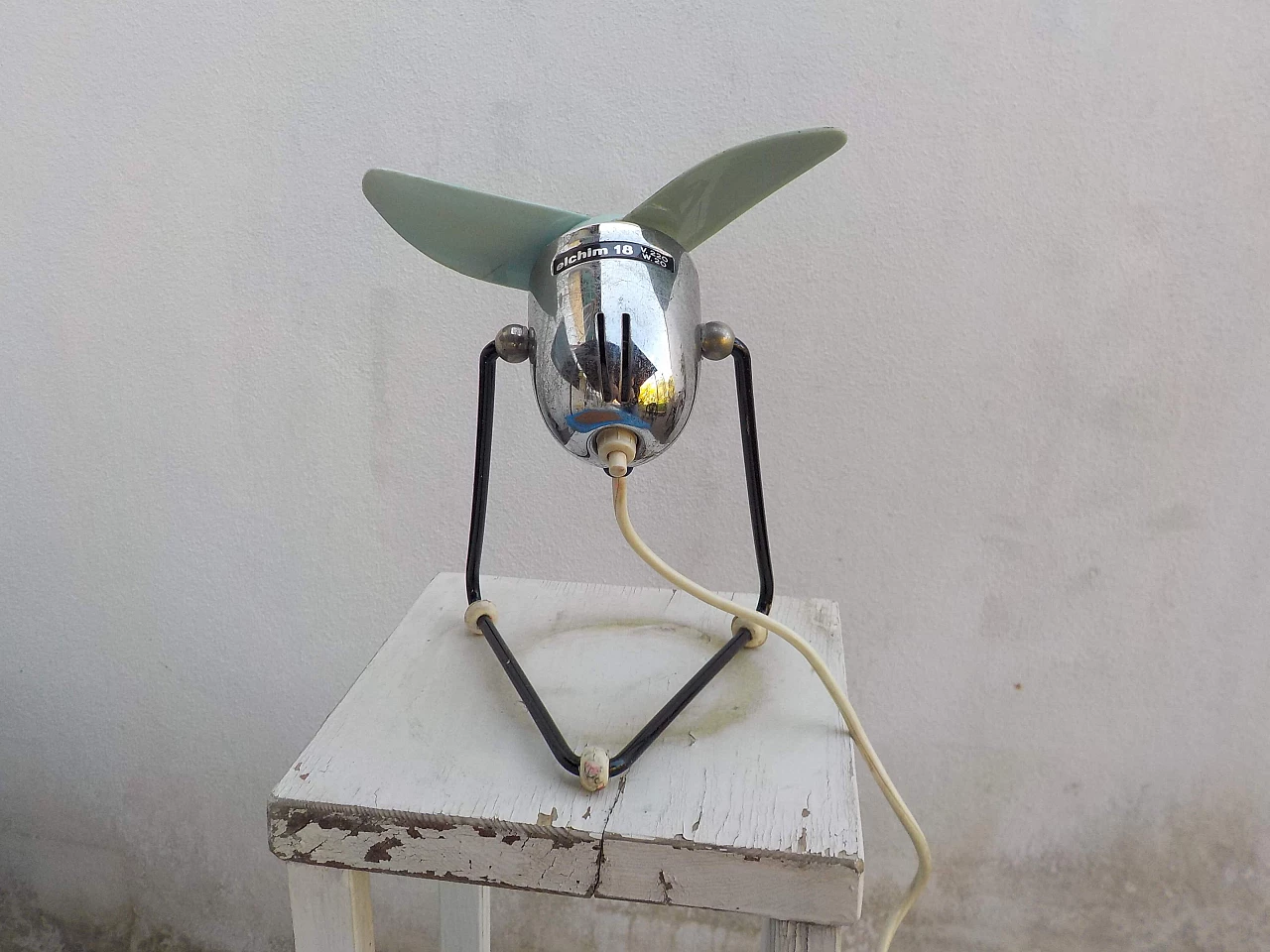 Ventilatore da tavolo in metallo e plastica di Elchim, anni '70 9