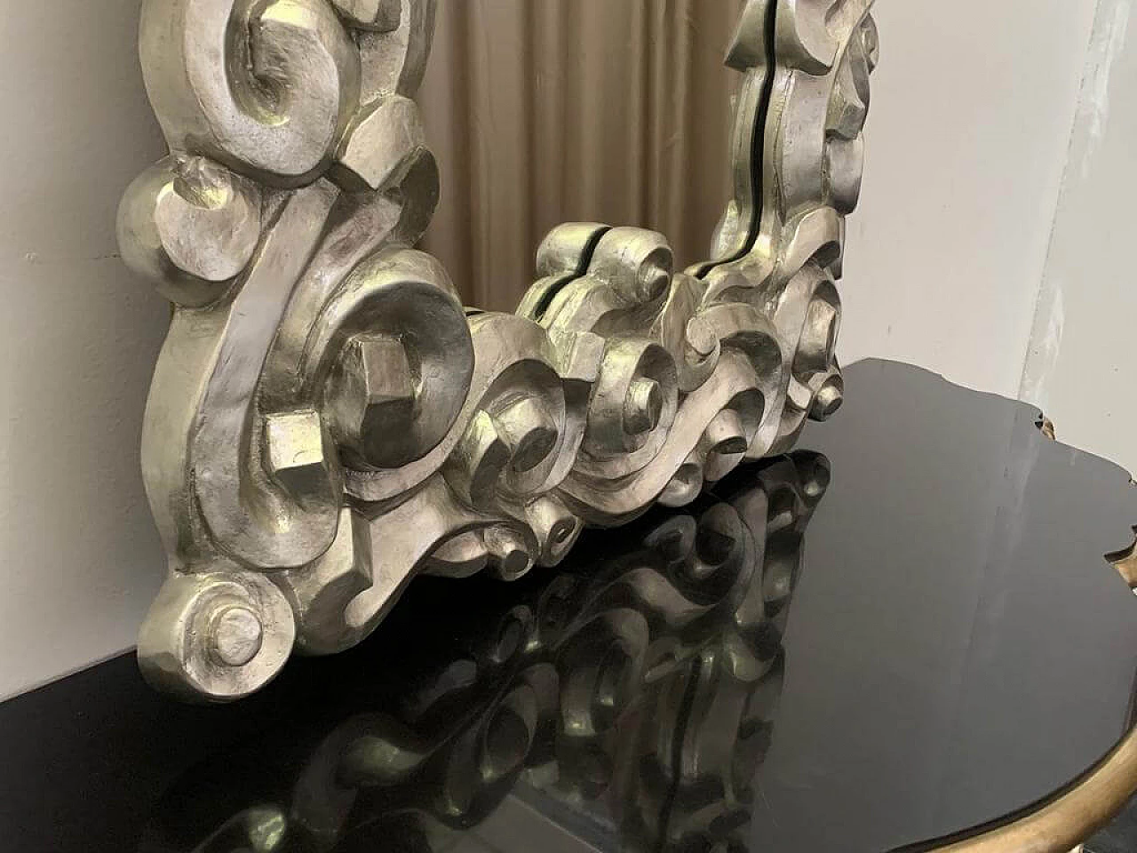 Specchio argentato in resina di Lam Lee Group, anni '90 4