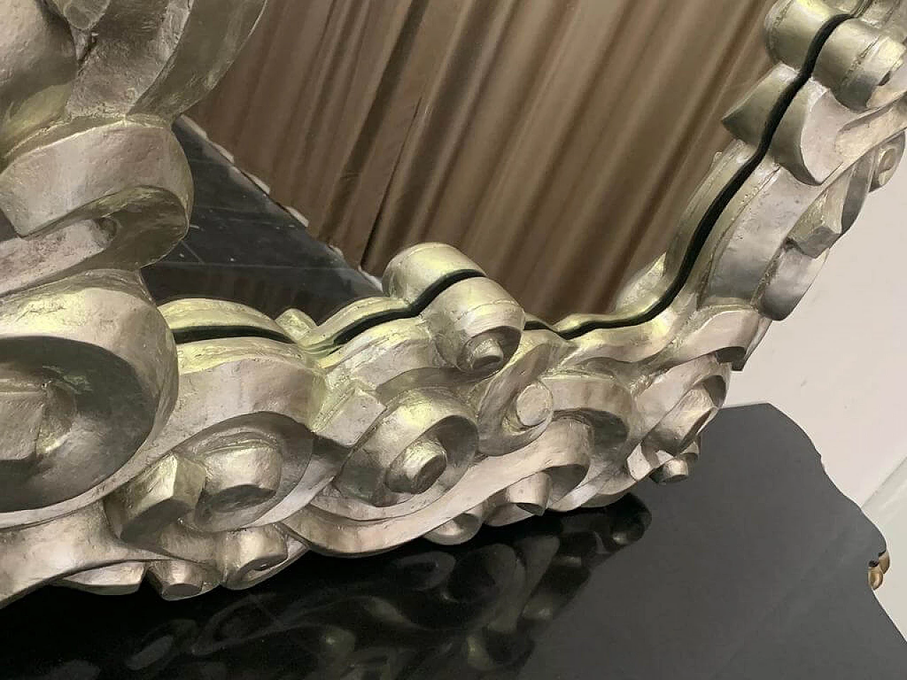 Specchio argentato in resina di Lam Lee Group, anni '90 6