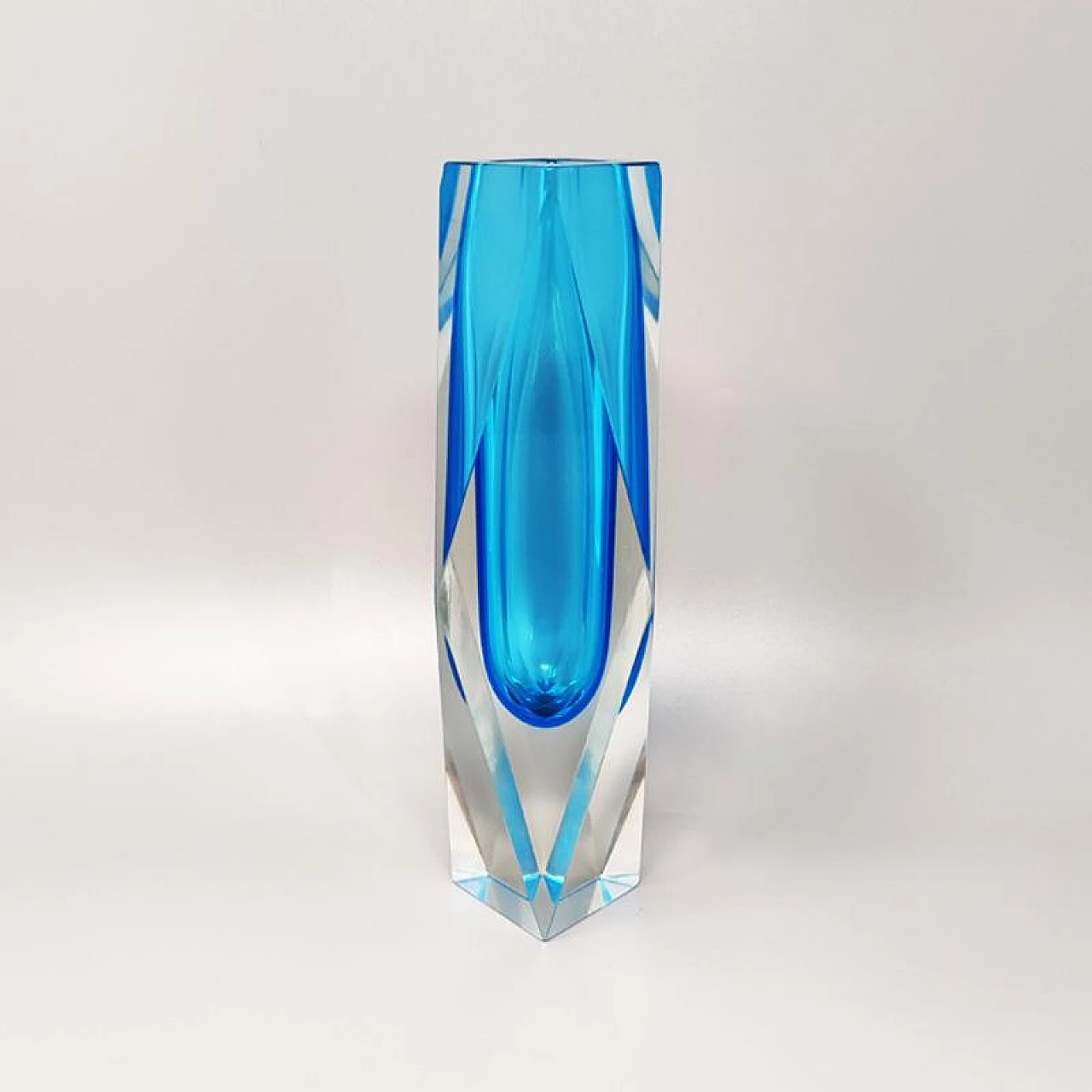 Blue Murano glass vase by Flavio Poli for Seguso, 1960s 2
