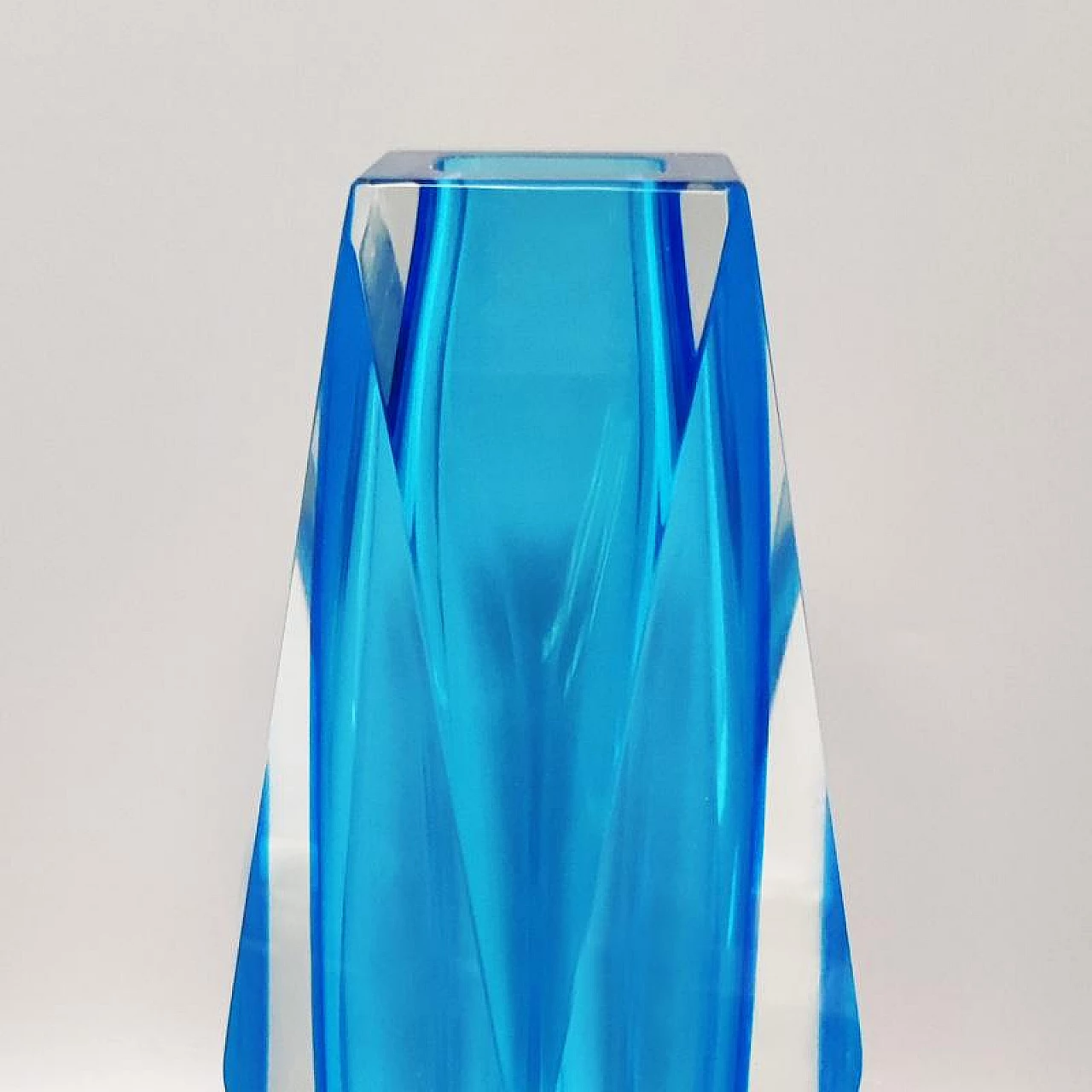 Vaso in vetro di Murano blu di Flavio Poli per Seguso, anni '60 3