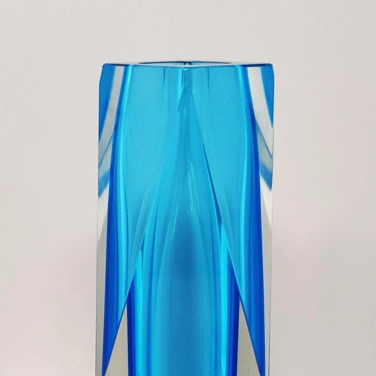 Vaso in vetro di Murano blu di Flavio Poli per Seguso, anni '60 5