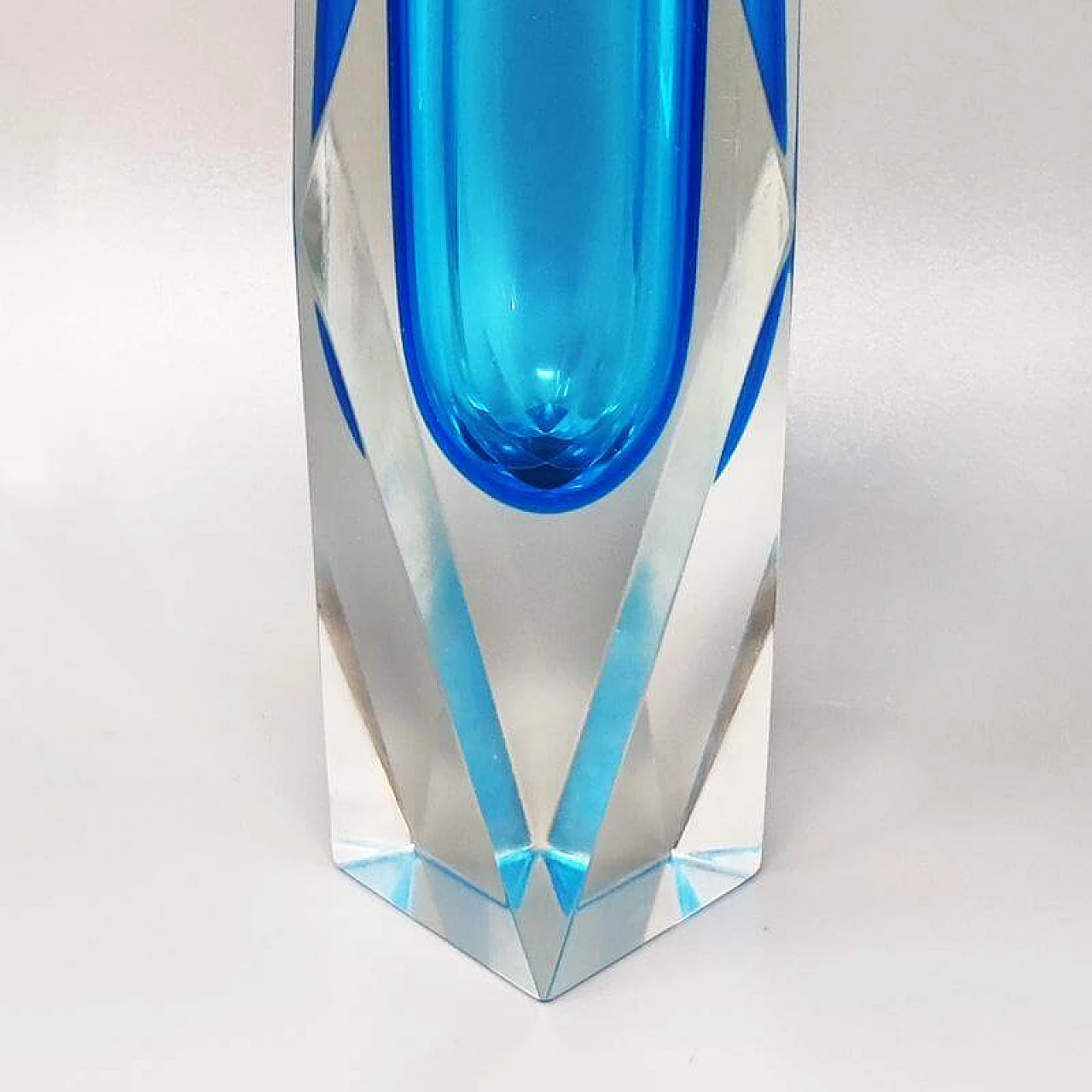 Blue Murano glass vase by Flavio Poli for Seguso, 1960s 6