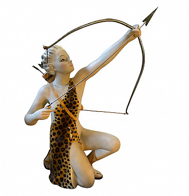 Porcelain sculpture depicting Diana the Huntress of Ronzan, 1940s