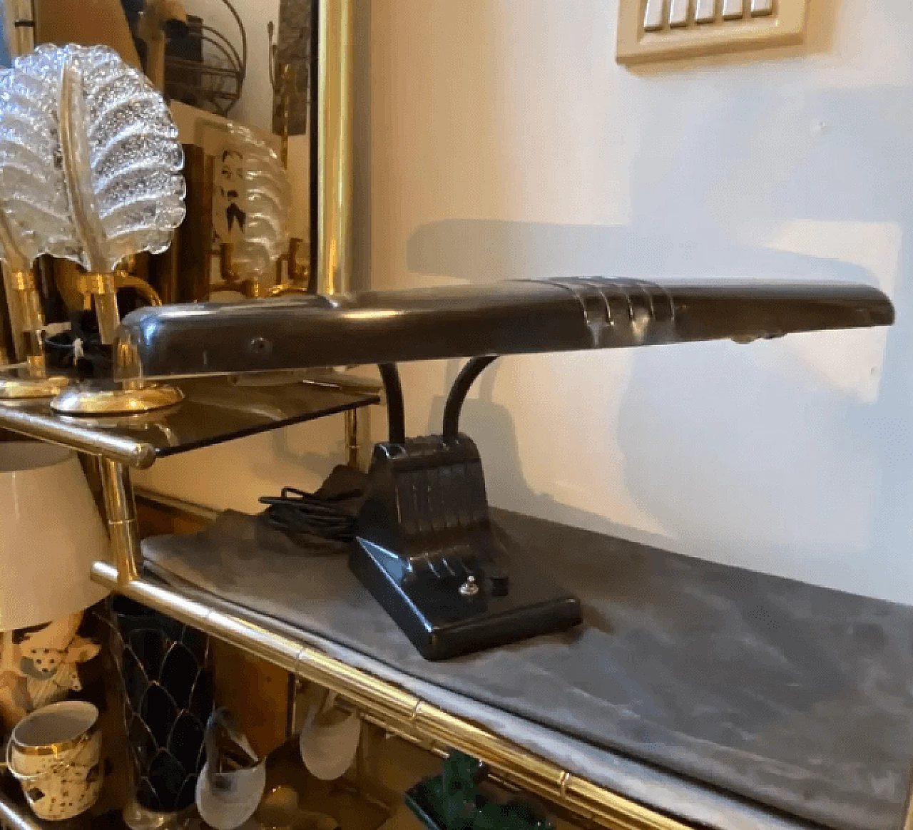 Lampada da tavolo industriale in metallo, anni '60 4