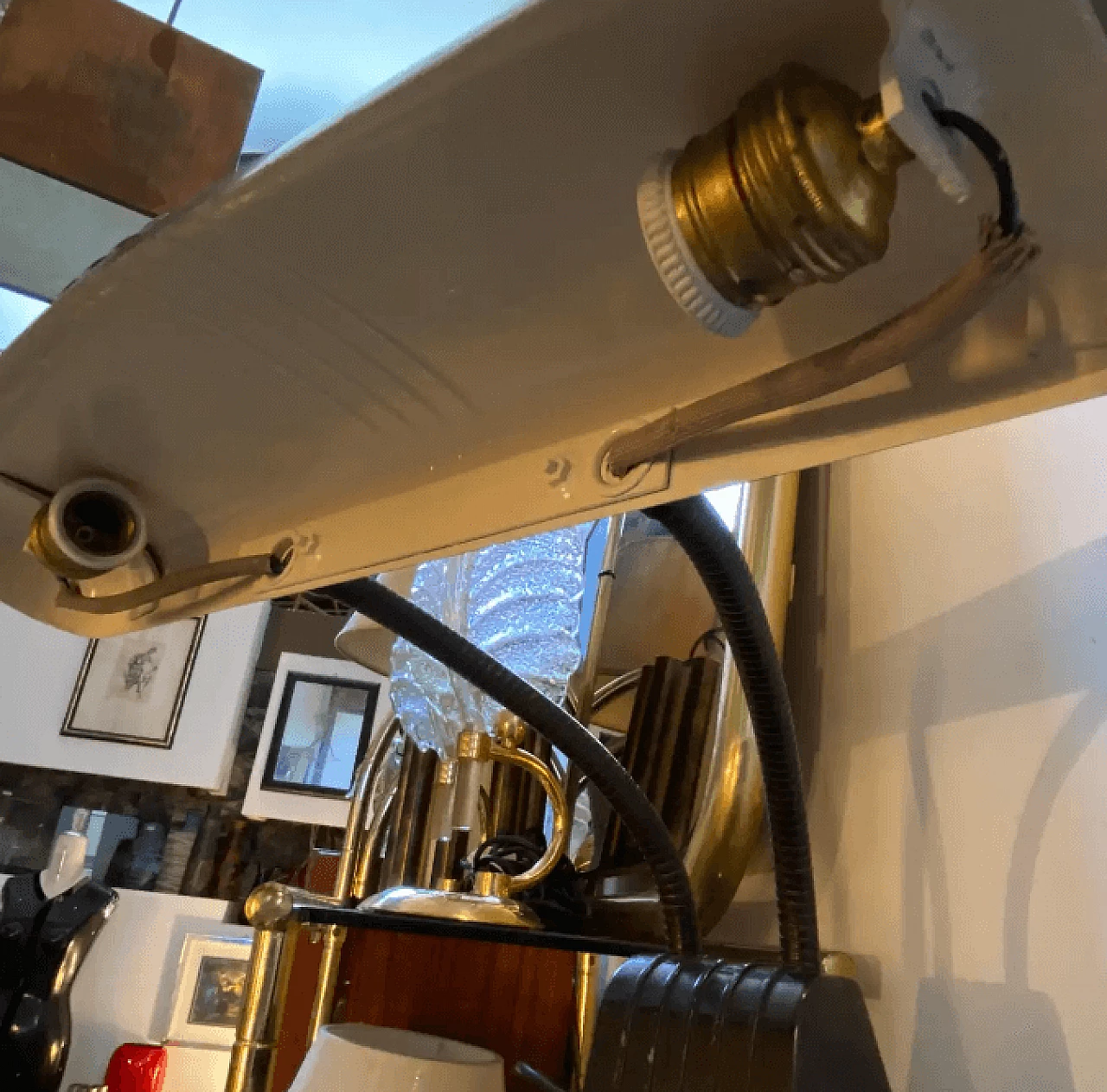 Lampada da tavolo industriale in metallo, anni '60 6