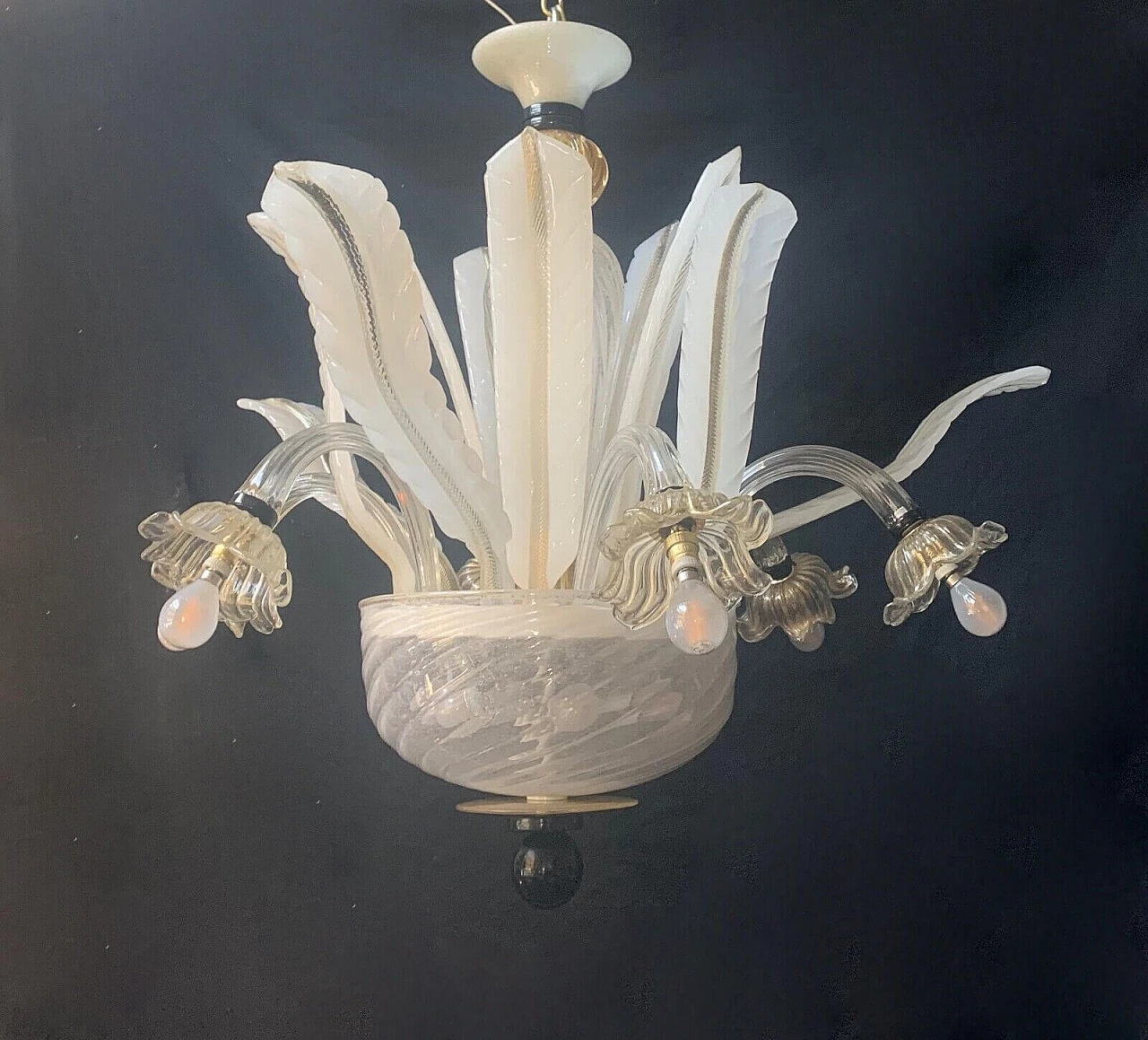 Murano glass chandelier attributed to Seguso, 1960s 1