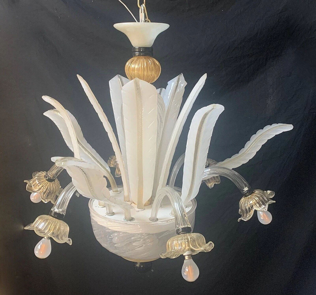 Murano glass chandelier attributed to Seguso, 1960s 3