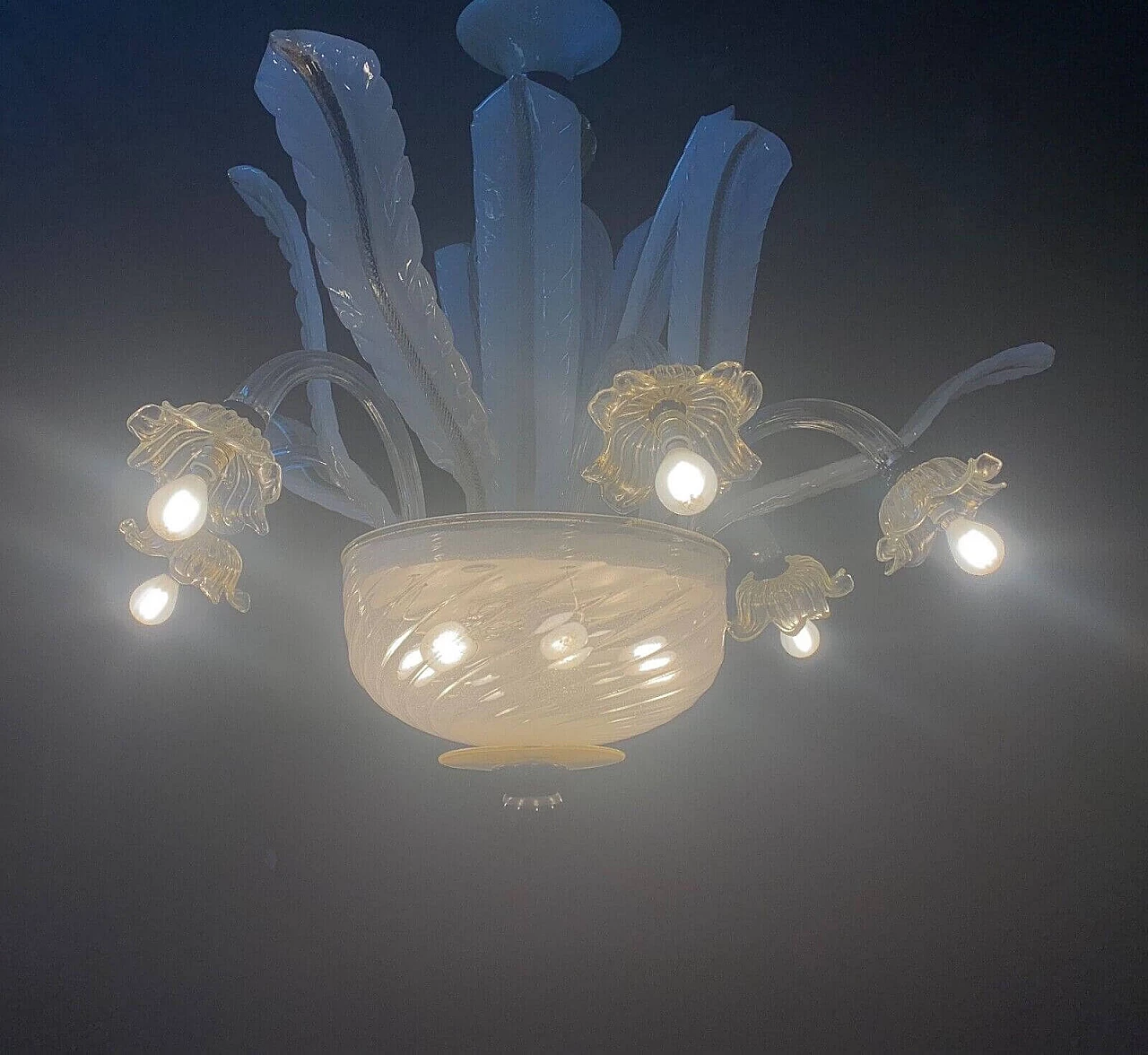 Murano glass chandelier attributed to Seguso, 1960s 5
