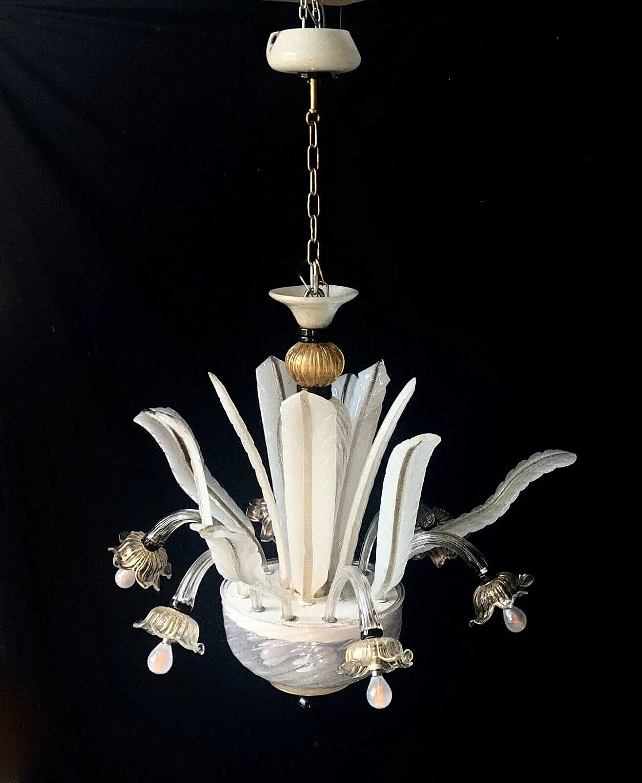 Murano glass chandelier attributed to Seguso, 1960s 7