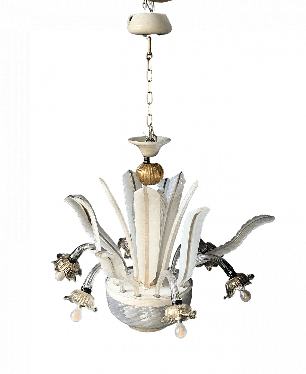 Murano glass chandelier attributed to Seguso, 1960s 9