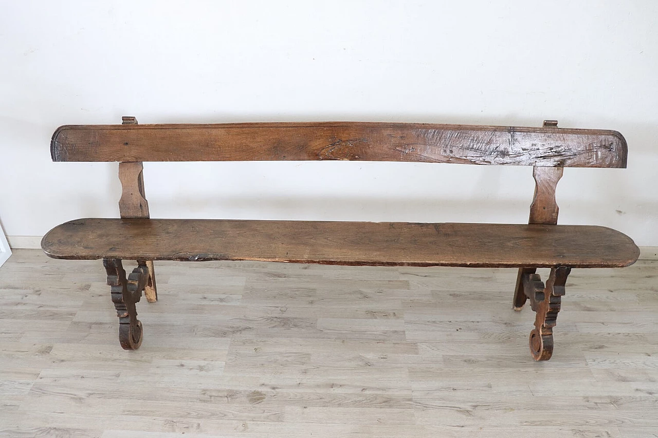 Solid chestnut bench, late 19th century 3