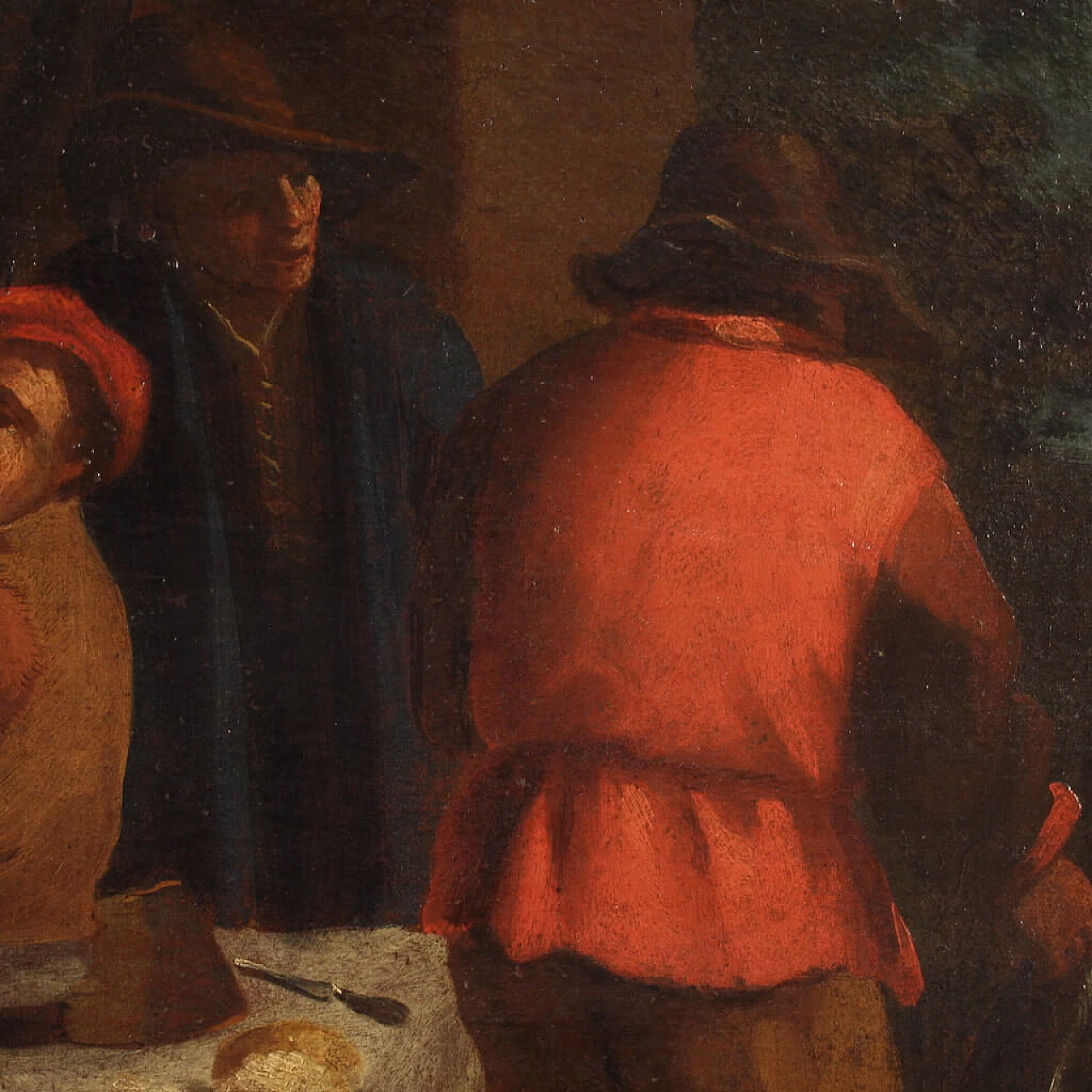 Scena di genere di contadini in festa, olio su tela, '600 10