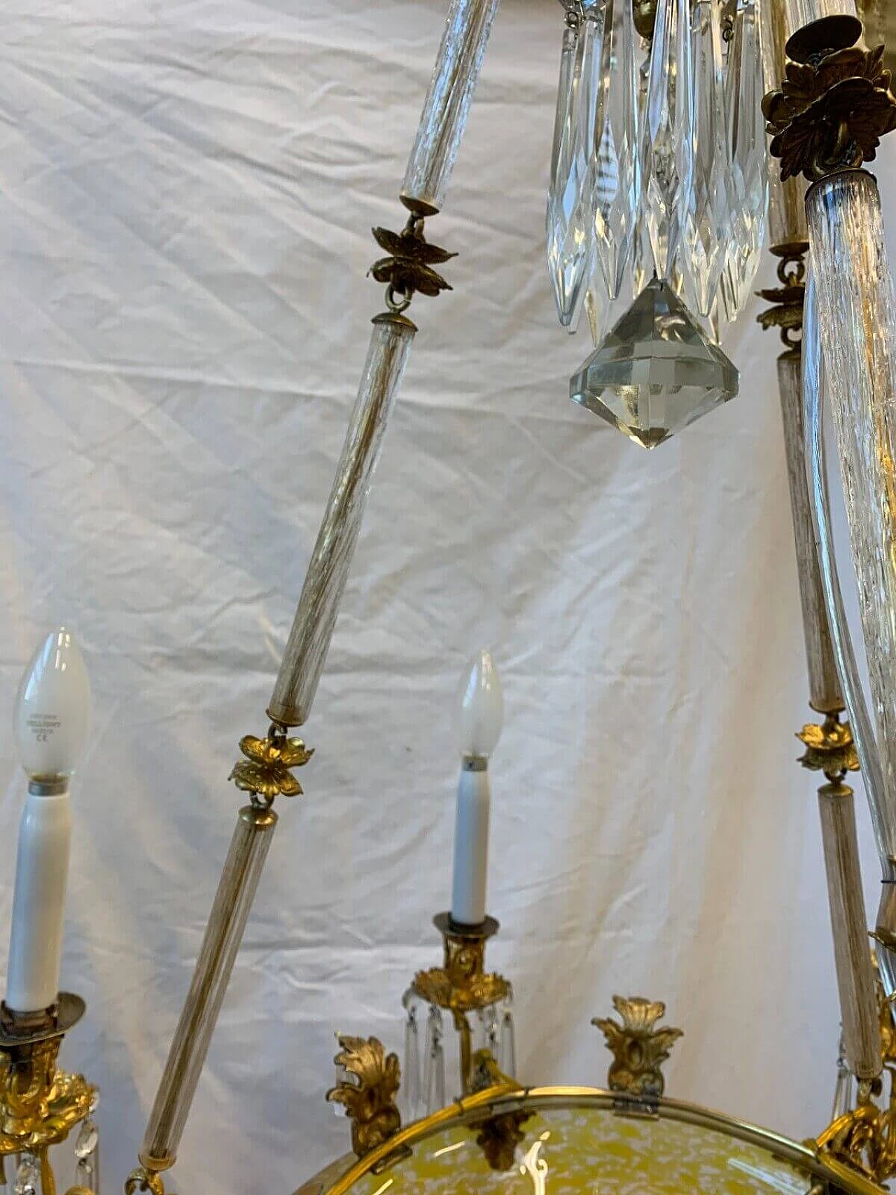 Austrian etched glass chandelier, early 20th century 3
